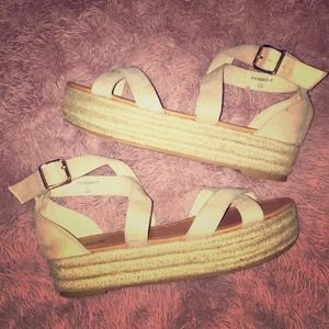 Espadrille Flatform Nude Sandals